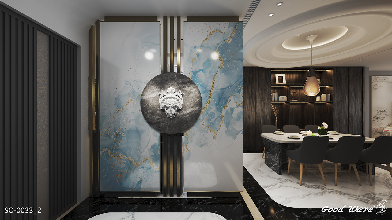 輕奢歐式玄關效果圖