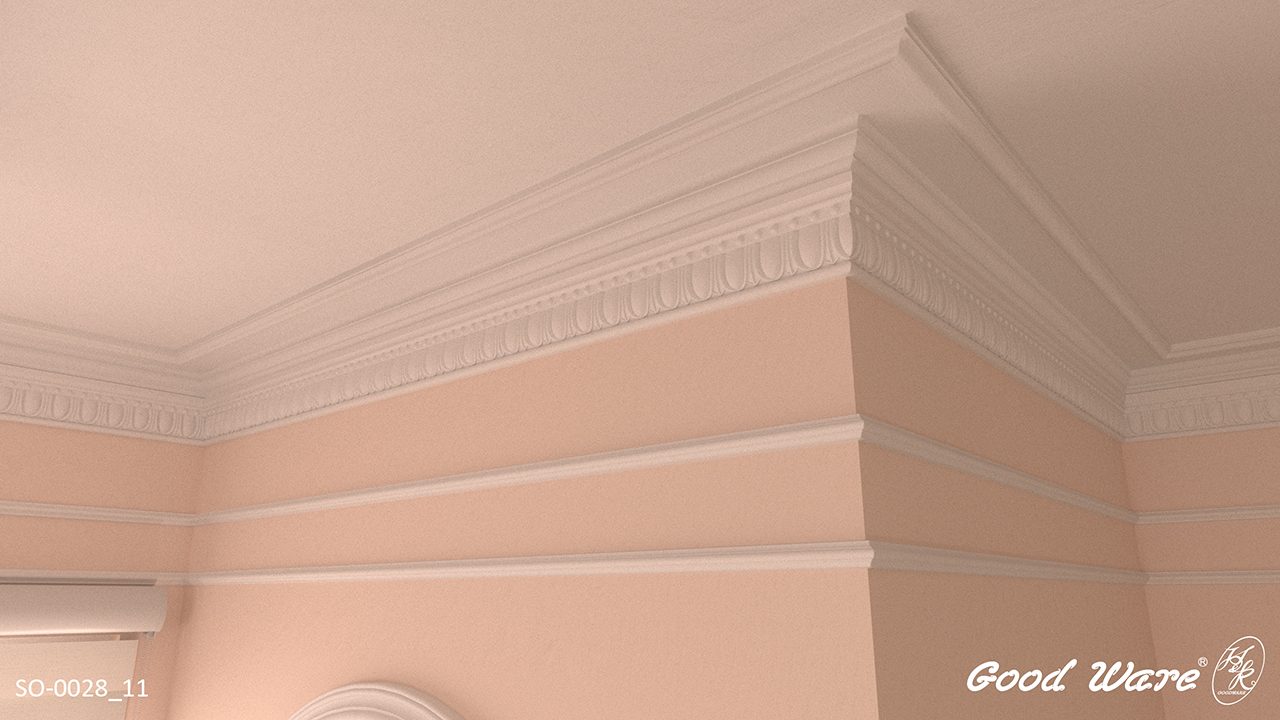 平面線板、雕刻線板運用於天花板及牆面角落